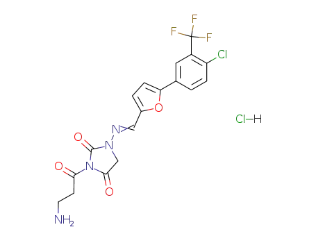 Molecular Structure of 79962-66-6 (2,4-IMIDAZOLIDINEDIONE, 3-(3-AMINO-1-OXOPROPYL)-1-(((5-(4-CHLORO-3-(TR IFLUOROMET)