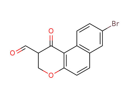 Molecular Structure of 106077-29-6 (1H-Naphtho[2,1-b]pyran-2-carboxaldehyde,
8-bromo-2,3-dihydro-1-oxo-)