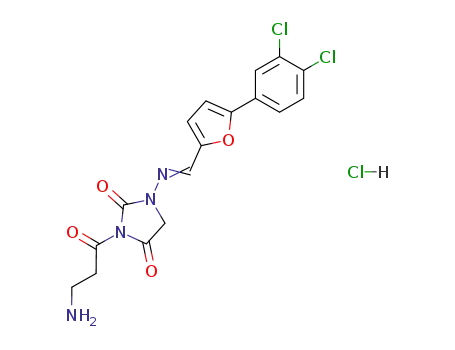 Molecular Structure of 79962-63-3 (2,4-IMIDAZOLIDINEDIONE, 3-(3-AMINO-1-OXOPROPYL)-1-(((5-(3,4-DICHLOROPH ENYL)-2-FU)