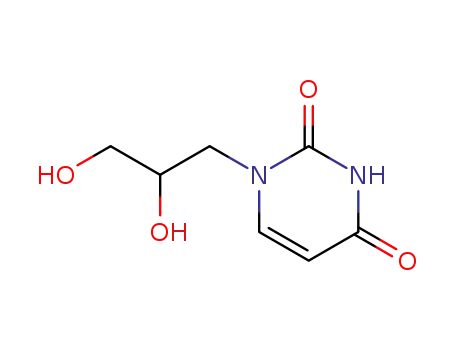 Molecular Structure of 34793-31-2 (2,4(1H,3H)-Pyrimidinedione, 1-(2,3-dihydroxypropyl)-)