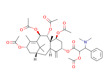 Molecular Structure of 119777-76-3 (Benzenepropanoic acid, a-(acetyloxy)-b-(dimethylamino)-,1,8,11,12-tetrakis(acetyloxy)-1,2,3,4,4a,5,6,7,8,11,12,12a-dodecahydro-9,12a,13,13-tetramethyl-4-methylene-6,10-methanobenzocyclodecen-3-ylester (9CI))
