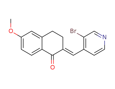 Molecular Structure of 1620646-31-2 ((E)-2-((3-bromopyridin-4-yl)methylene)-6-methoxy-3,4-dihydronaphthalen-1(2H)-one)