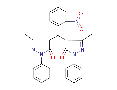3H-Pyrazol-3-one,
4,4'-[(2-nitrophenyl)methylene]bis[2,4-dihydro-5-methyl-2-phenyl-