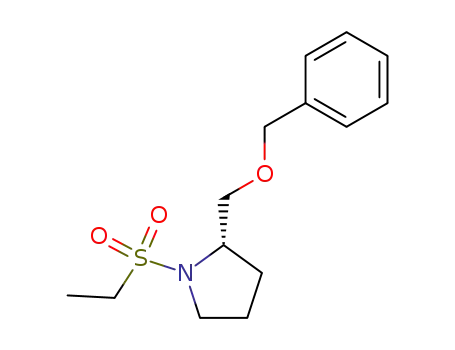 Molecular Structure of 89598-09-4 (Pyrrolidine, 1-(ethylsulfonyl)-2-[(phenylmethoxy)methyl]-, (S)-)