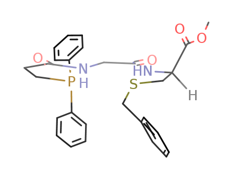 Molecular Structure of 170278-49-6 (L-Cysteine,
N-[3-(diphenylphosphino)-1-oxopropyl]glycyl-S-(phenylmethyl)-, methyl
ester)