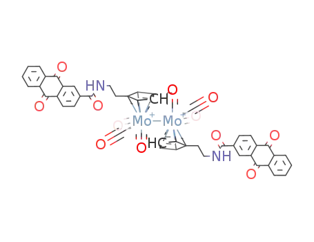 Molecular Structure of 165750-91-4 ([(CO)3Mo(C<sub>5</sub>H<sub>4</sub>C<sub>2</sub>H<sub>4</sub>NHC(O)C<sub>14</sub>H<sub>7</sub>O<sub>2</sub>)]2)