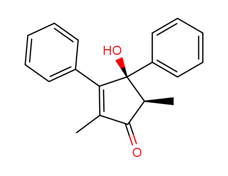 Molecular Structure of 53159-99-2 (2-Cyclopenten-1-one, 4-hydroxy-2,5-dimethyl-3,4-diphenyl-, cis-)