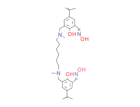 Molecular Structure of 1177404-20-4 (N,N'-dimethyl-N,N'-hexamethylenebis(5-tert-butyl-2-hydroxy-3-hydroxyiminomethyl)benzylamine)