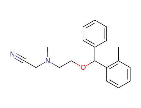 Molecular Structure of 802577-40-8 (2-(methyl(2-(phenyl(2-methylphenyl)methoxy)ethyl)amino)acetonitrile)