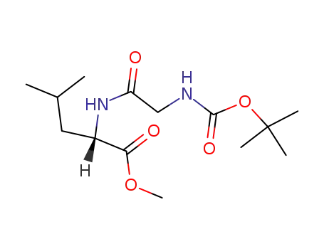 Molecular Structure of 7535-69-5 ((S)-methyl 2-(2-((tert-butoxycarbonyl)amino)acetamido)-4-methylpentanoate)
