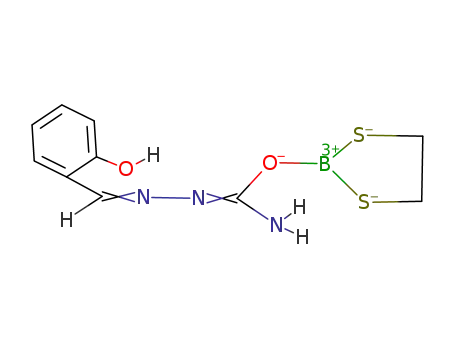 Molecular Structure of 90100-97-3 (Benzaldehyde, 2-hydroxy-,
[(1,3,2-dithiaborolan-2-yloxy)iminomethyl]hydrazone)