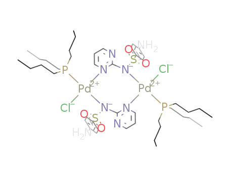 bis(μ-4-amino-N-2-pyrimidinylbenzenesulfonamidato-N,N')-dichlorobis(tributylphosphane)dipalladium(II)