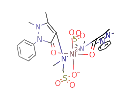 Molecular Structure of 84110-66-7 ((1-phenyl-2,3-dimethyl-5-pyrazolone-4-methylaminomethane sulphonate)nickel(II))