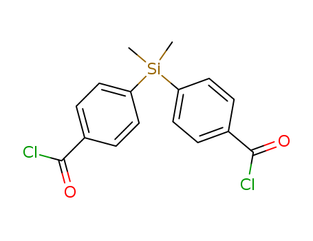 25664-58-8,Benzoyl chloride,4,4'-(dimethylsilylene)bis-,Benzoylchloride, 4,4'-(dimethylsilylene)di- (8CI);Bis(p-chlorocarbonylphenyl)dimethylsilane; Dimethylbis(4-chlorocarbonylphenyl)silane;NSC 179701