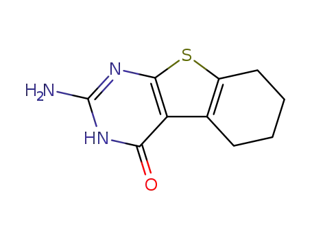 Molecular Structure of 81766-02-1 (2-amino-5,6,7,8-tetrahydro[1]benzothieno[2,3-d]pyrimidin-4(3H)-one)