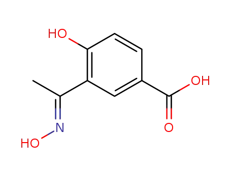 Molecular Structure of 25065-14-9 (Benzoic acid, 4-hydroxy-3-[1-(hydroxyimino)ethyl]-)