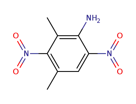 Molecular Structure of 61920-54-5 (Benzenamine, 2,4-dimethyl-3,6-dinitro-)