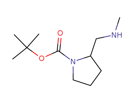Molecular Structure of 955979-19-8 (tert-butyl 2-((methylamino)methyl)pyrrolidine-1-carboxylate)