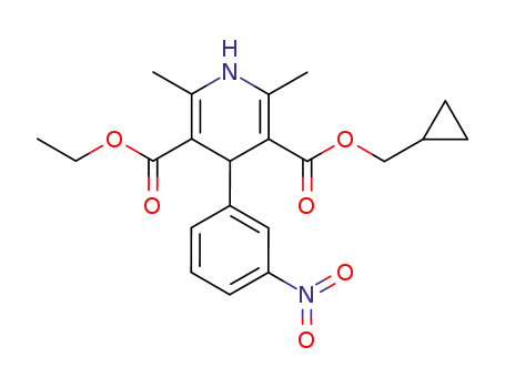 Molecular Structure of 86781-08-0 (ethyl cyclopropylmethyl 2,6-dimethyl-4-(3-nitrophenyl)-1,4-dihydropyri dine-3,5-dicarboxylate)