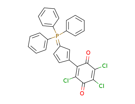 Molecular Structure of 126443-38-7 (2,5-Cyclohexadiene-1,4-dione,
2,3,5-trichloro-6-[3-(triphenylphosphoranylidene)-1,4-cyclopentadien-1-
yl]-)
