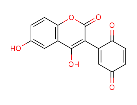 Molecular Structure of 113138-86-6 (2,5-Cyclohexadiene-1,4-dione,
2-(4,6-dihydroxy-2-oxo-2H-1-benzopyran-3-yl)-)