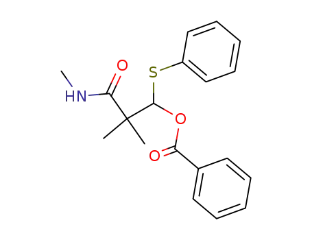 Molecular Structure of 89024-22-6 (Propanamide, 3-(benzoyloxy)-N,2,2-trimethyl-3-(phenylthio)-)