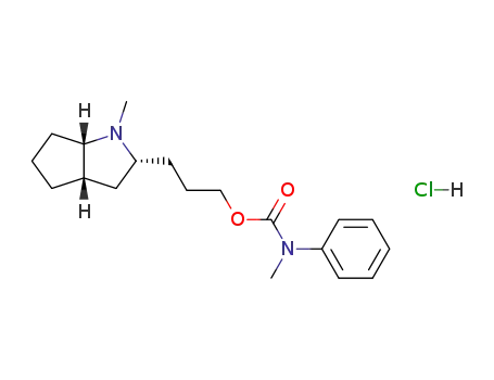 Molecular Structure of 125503-59-5 (3-[(2R,3aS,6aS)-1-methyloctahydrocyclopenta[b]pyrrol-2-yl]propyl methyl(phenyl)carbamate hydrochloride)