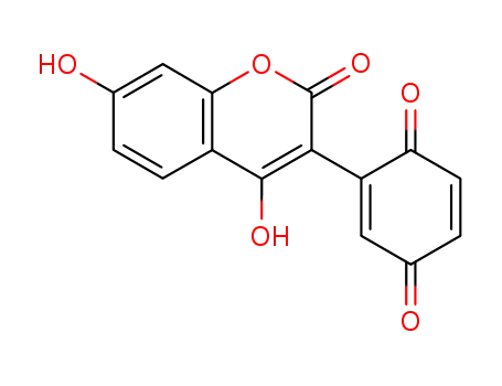 Molecular Structure of 113138-87-7 (2,5-Cyclohexadiene-1,4-dione,
2-(4,7-dihydroxy-2-oxo-2H-1-benzopyran-3-yl)-)
