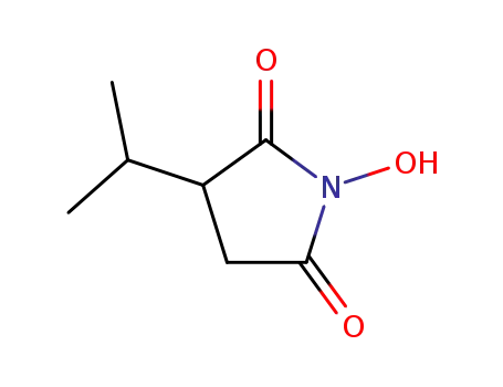 Molecular Structure of 121757-21-9 (2,5-Pyrrolidinedione,1-hydroxy-3-(1-methylethyl)-(9CI))