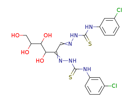 Molecular Structure of 122276-80-6 (D-arabino-Hexos-2-ulose,bis[[[(3-chlorophenyl)amino]thioxomethyl]hydrazone] (9CI))