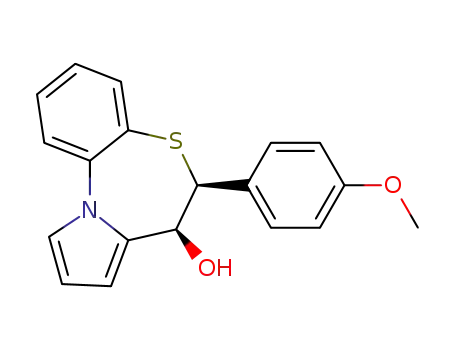 Molecular Structure of 131403-79-7 (6-(4-methoxyphenyl)pyrrolo(2,1-d)(1,5)benzothiazepin-7(6H)-ol)