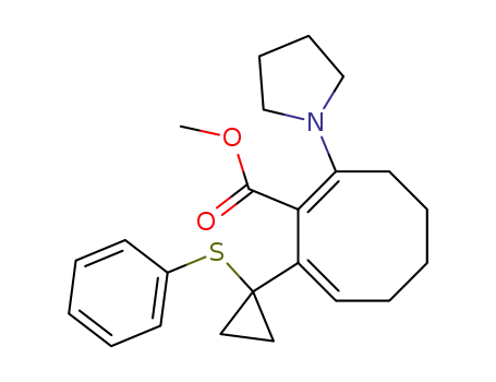 1,7-Cyclooctadiene-1-carboxylic acid,
8-[1-(phenylthio)cyclopropyl]-2-(1-pyrrolidinyl)-, methyl ester