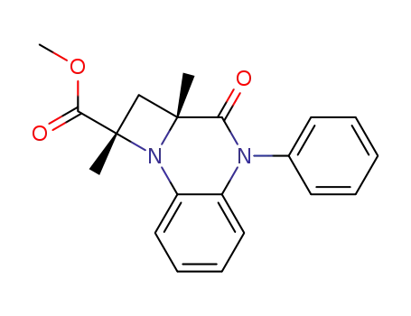 Molecular Structure of 88392-71-6 (1H-Azeto[1,2-a]quinoxaline-1-carboxylic acid,
2,2a,3,4-tetrahydro-1,2a-dimethyl-3-oxo-4-phenyl-, methyl ester, trans-)