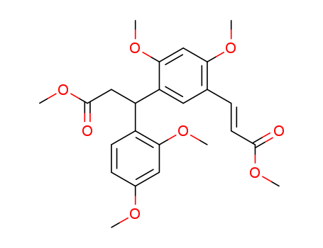 Molecular Structure of 140111-49-5 (Benzenepropanoic acid,
b-(2,4-dimethoxyphenyl)-2,4-dimethoxy-5-(3-methoxy-3-oxo-1-propenyl)
-, methyl ester, (E)-)