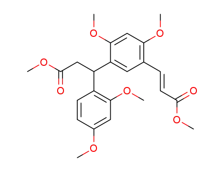 Molecular Structure of 140111-49-5 (Benzenepropanoic acid,
b-(2,4-dimethoxyphenyl)-2,4-dimethoxy-5-(3-methoxy-3-oxo-1-propenyl)
-, methyl ester, (E)-)