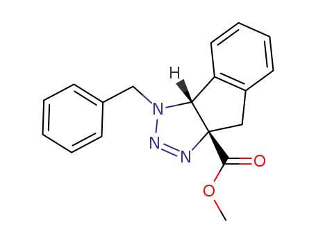 Molecular Structure of 90036-42-3 (Indeno[1,2-d]triazole-8a(3H)-carboxylic acid,
3a,8-dihydro-3-(phenylmethyl)-, methyl ester, cis-)