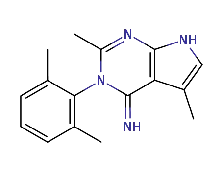 Molecular Structure of 88366-21-6 (3-(2,6-dimethylphenyl)-2,5-dimethyl-3H-pyrrolo[2,3-d]pyrimidin-4-amine)