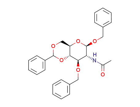 Molecular Structure of 14040-20-1 (BENZYL 2-ACETAMIDO-3-O-BENZYL-4,6-O-BENZYLIDENE-2-DEOXY-BETA-D-GLUCOPYRANOSIDE)