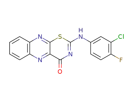 4H-1,3-Thiazino(5,6-b)quinoxalin-4-one, 2-((3-chloro-4-fluorophenyl)amino)-