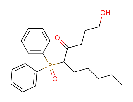 Molecular Structure of 89625-05-8 (4-Decanone, 5-(diphenylphosphinyl)-1-hydroxy-)