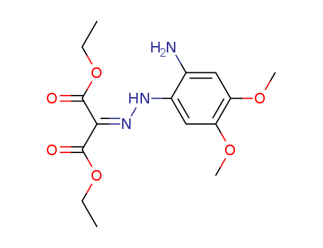 Molecular Structure of 138939-63-6 (Propanedioic acid, [(2-amino-4,5-dimethoxyphenyl)hydrazono]-, diethyl
ester)
