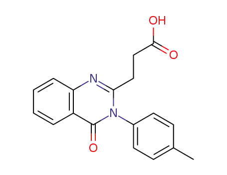Molecular Structure of 84312-87-8 (3-(4-OXO-3-P-TOLYL-3,4-DIHYDRO-QUINAZOLIN-2-YL)-PROPIONIC ACID)