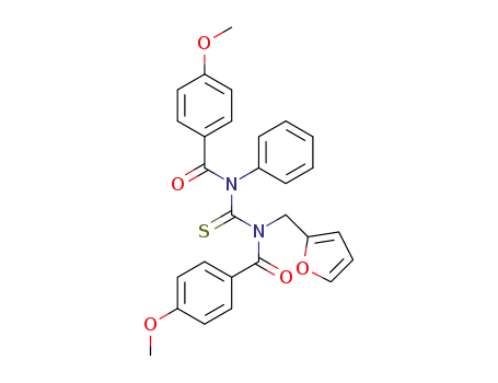 Molecular Structure of 140400-03-9 (Benzamide,
N-[[(2-furanylmethyl)(4-methoxybenzoyl)amino]thioxomethyl]-4-methoxy-
N-phenyl-)