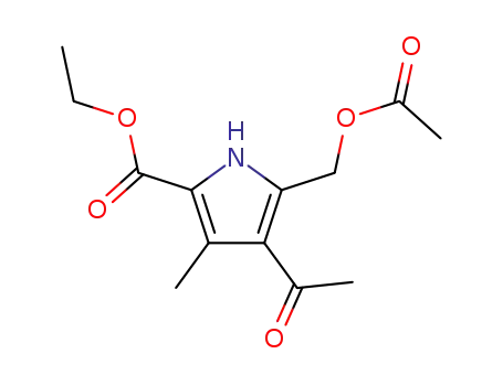 Molecular Structure of 143583-56-6 (ETHYL 4-ACETYL-5-[(ACETYLOXY)METHYL]-3-METHYL-1H-PYRROLE-2-CARBOXYLATE)