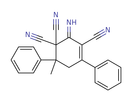 Molecular Structure of 1508-06-1 (3-Cyclohexene-1,1,3-tricarbonitrile, 2-imino-6-methyl-4,6-diphenyl-)
