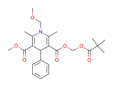 Molecular Structure of 138279-23-9 (3,5-Pyridinedicarboxylic acid,
1,4-dihydro-1-(methoxymethyl)-2,6-dimethyl-4-phenyl-,
(2,2-dimethyl-1-oxopropoxy)methyl methyl ester)