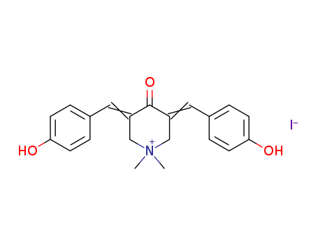 Molecular Structure of 142808-57-9 (Piperidinium,3,5-bis[(4-hydroxyphenyl)methylene]-1,1-dimethyl-4-oxo-, iodide (1:1))
