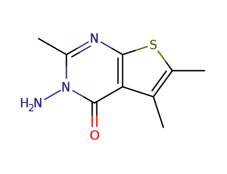 Molecular Structure of 80381-63-1 (3-AMINO-2,5,6-TRIMETHYL-3H-THIENO[2,3-D]PYRIMIDIN-4-ONE)