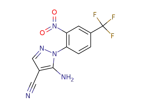 Molecular Structure of 74990-43-5 (5-amino-1-[2-nitro-4-(trifluoromethyl)phenyl]-1H-pyrazole-4-carbonitrile)