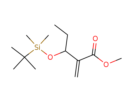Molecular Structure of 169900-41-8 (Pentanoic acid, 3-[[(1,1-dimethylethyl)dimethylsilyl]oxy]-2-methylene-,
methyl ester)